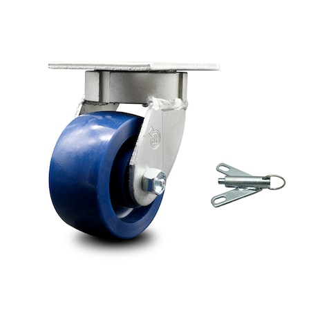 Service Caster 4 Inch Kingpinless Solid Poly Wheel Swivel Caster with Swivel Lock SCC SCC-KP30S420-SPUR-BSL